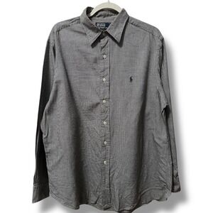 Polo Ralph Lauren Lowell Button Down Shirt Mens 16.5-34 Houndstooth Cotton Prep